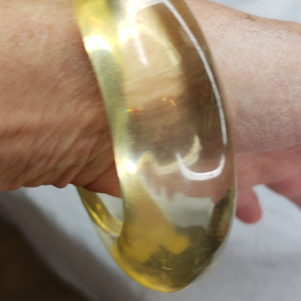 Yellow Transparent Bangle Bracelet - image 7